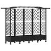 vidaXL H&aelig;vet Bed med Trellis og Tag Sort 203,5 x 40 x 129 cm PP