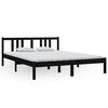 vidaXL sengeramme 150x200 cm King Size massivt tr&aelig; sort