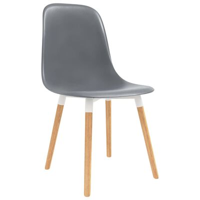vidaXL spisebordsstole 2 stk. plastik grå