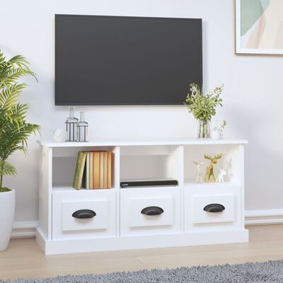 vidaXL tv-bord 100x35x50 cm konstrueret træ hvid