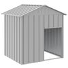 vidaXL hundehus med tag 117x103x123 cm galvaniseret st&aring;l lysegr&aring;
