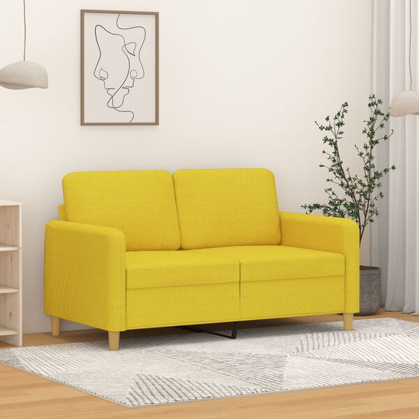 vidaXL 2-personers sofa 120 cm stof lysegul