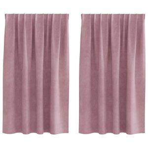vidaXL M&oslash;rkl&aelig;gningsgardiner 2 pcs M&oslash;rk pink 140 x 140 cm Fl&oslash;jl