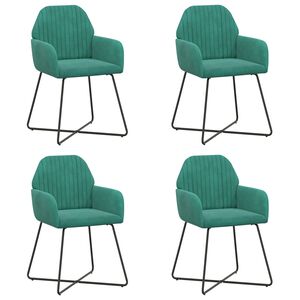 vidaXL Spisestole 4 stk. Fl&oslash;jl Turkis 55 x 50 x 84 cm