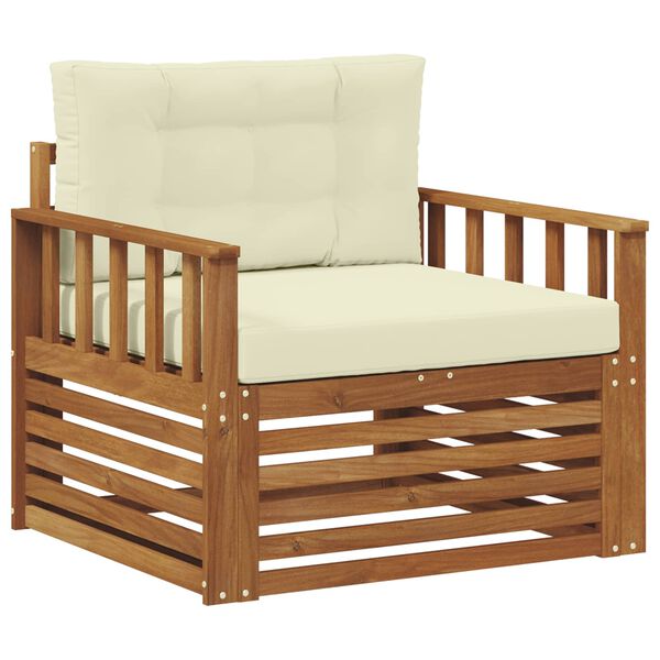 vidaXL Udend&oslash;rs sofagruppe Soli Akacietr&aelig; og polyester Naturfarvet