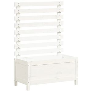 vidaXL plantekasse med stativ 79x39,5x114 cm massivt fyrretr&aelig; hvid