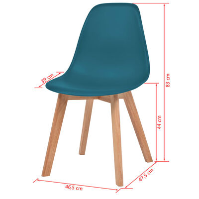 vidaXL spisebordsstole 6 stk. plastik turkis