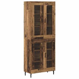 vidaXL Highboard 2 stk. Gammelt tr&aelig; 69,5 x 34 x 180 cm Konstrueret tr&aelig;