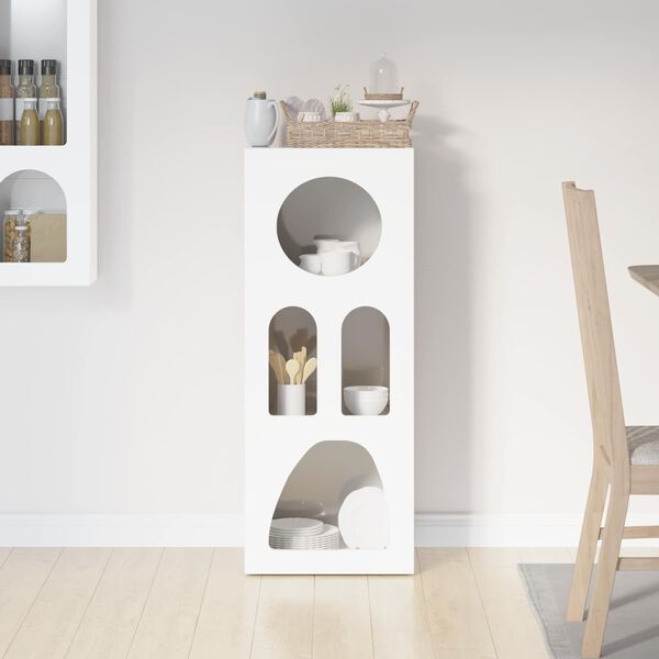 vidaXL Sideboard H&oslash;j gloss hvid 40 x 35 x 100.5 cm Konstrueret tr&aelig;