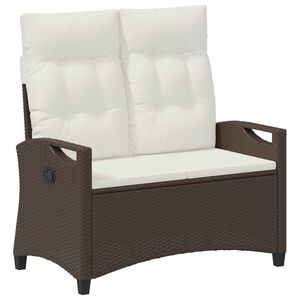 vidaXL Haveb&aelig;nk Brun og Creme 105 x 60 x 112 cm St&aring;l og Polyester