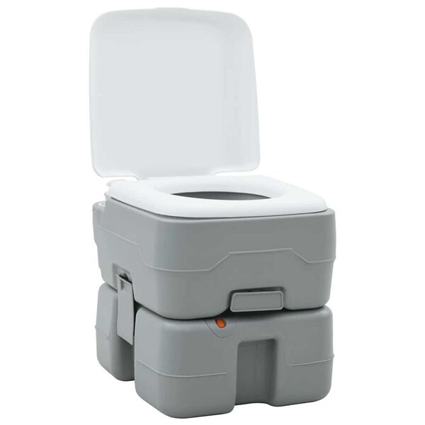 vidaXL Camping toilet Grå og Hvid 41,5 x 36,5 x 37,5 cm Polyethylen