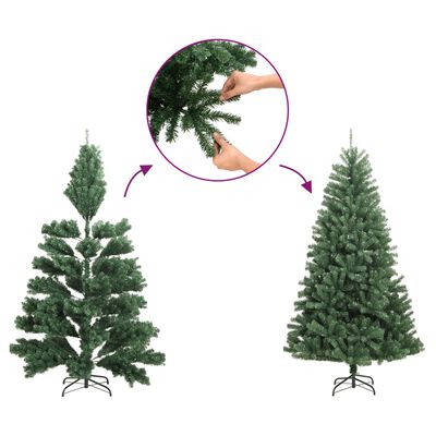 vidaXL kunstigt smalt juletræ med juletræsfod 180 cm PVC grøn
