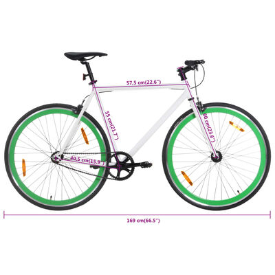 vidaXL cykel 1 gear 700c 55 cm hvid og grøn