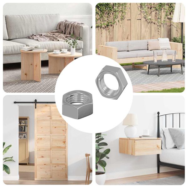 vidaXL Sekskantm&oslash;trikker 2 pcs S&oslash;lv M6 St&aring;l