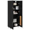 vidaXL Highboard Sort eg 69,5 x 34 x 180 cm Konstrueret tr&aelig;