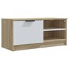 vidaXL tv-bord 80x35x36,5 cm konstrueret tr&aelig; hvid og egetr&aelig;sfarvet