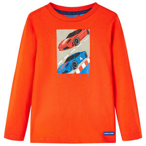 Lang&aelig;rmet T-shirt til b&oslash;rn str. 104 cm orange