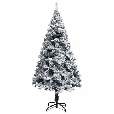 vidaXL kunstigt juletræ med sne 120 cm PVC grøn
