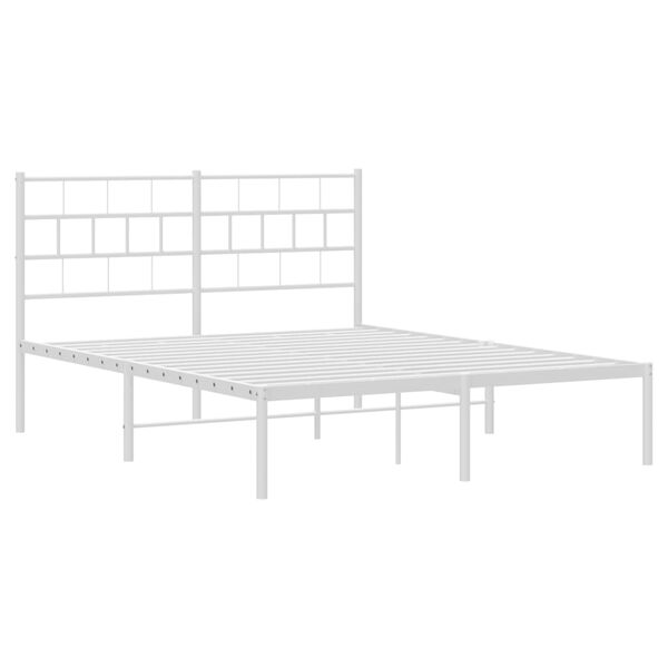 vidaXL sengeramme med sengegavl 120x200 cm metal hvid