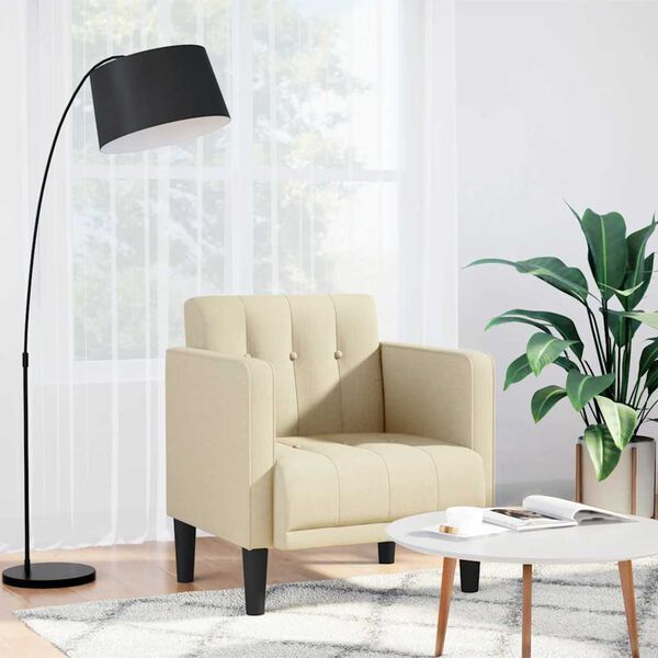 vidaXL sofastol med arml&aelig;n 53 cm stof cremefarvet