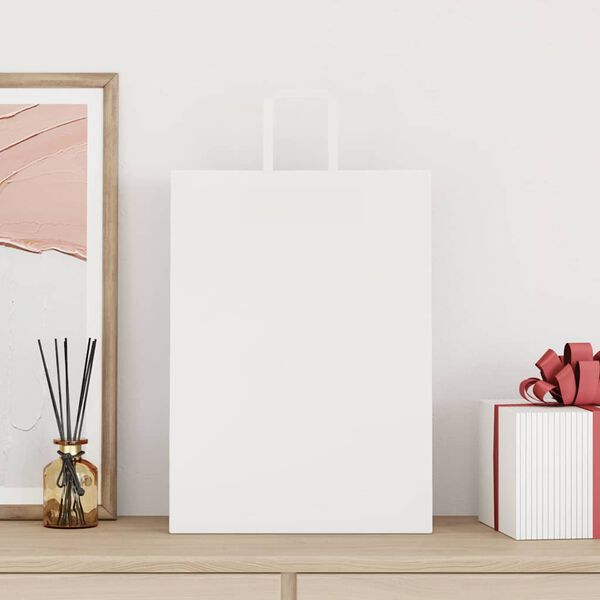 vidaXL papirposer 250 stk. med h&aring;ndtag 32x17x44 cm hvid