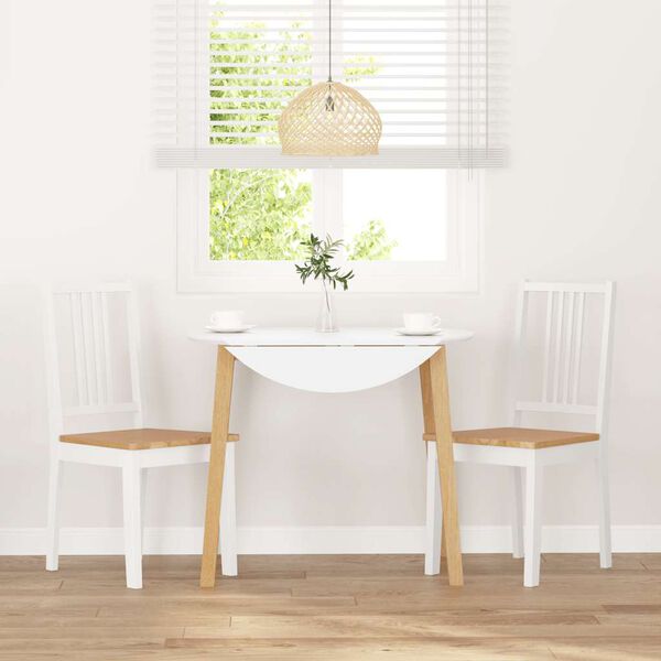 vidaXL spisebordsstole 2 stk. massivt gummitræ hvid