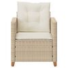 vidaXL havestole med hynder polyrattan beige