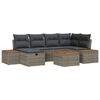 vidaXL Havesofa S&aelig;t med pude 7 pcs Gr&aring; polyrattan