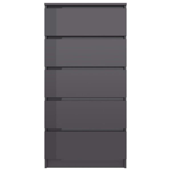 vidaXL kommode 60x35x121 cm konstrueret tr&aelig; gr&aring; h&oslash;jglans