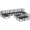 vidaXL Havesofa S&aelig;t med pude 10 pcs Sort Aluminium