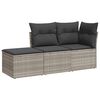 vidaXL sofas&aelig;t til haven 3 dele med hynder polyrattan lysegr&aring;
