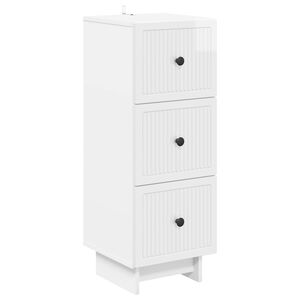 vidaXL Skuffeskab Hvid h&oslash;jglans 33 x 34,5 x 90 cm Konstrueret tr&aelig;