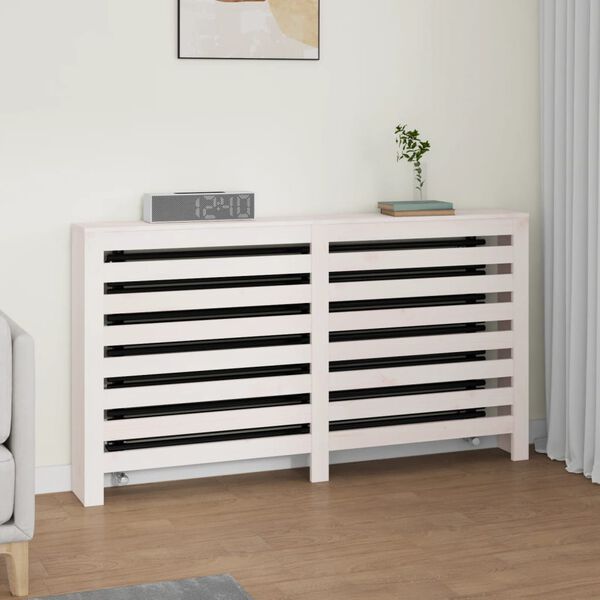 vidaXL radiatorskjuler 153x19x84 cm massivt fyrretr&aelig; hvid