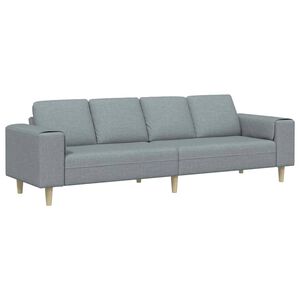 vidaXL Stue Sofa Lysegr&aring; 250 x 77 x 76 cm Polyester