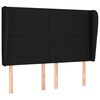 vidaXL sengegavl med kanter 147x23x118/128 cm stof sort