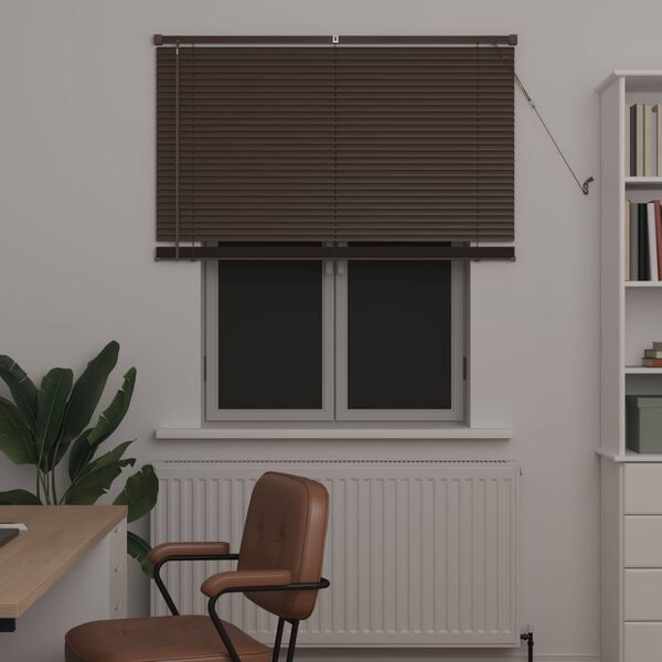 vidaXL Persienner M&oslash;rk Brun med M&oslash;nster 150 x 110 cm PVC