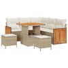 vidaXL Havesofa S&aelig;t 9 stk. 6-Antal s&aelig;der Beige og creme polyrattan