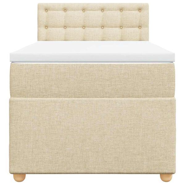 vidaXL kontinentalseng med madras 80x200 cm stof cremefarvet