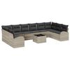 vidaXL Havesofa S&aelig;t 11 stk. Lysegr&aring; polyrattan