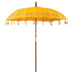 vidaXL Balinesisk Parasol Gul 215 x 215 x 260 cm