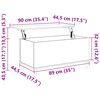 vidaXL sofabord 90x44,5x45 cm konstrueret tr&aelig; r&oslash;get egetr&aelig;sfarve