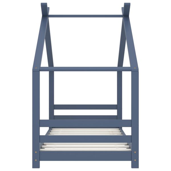 vidaXL sengestel til børneseng 80x160 cm massivt fyrretræ grå