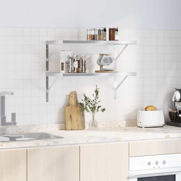 vidaXL v&aelig;ghylder 2 stk. 75x40 cm rustfrit st&aring;l s&oslash;lvfarvet