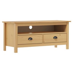 vidaXL tv-bord Hill 110x40x47 cm massivt fyrretr&aelig; honningbrun