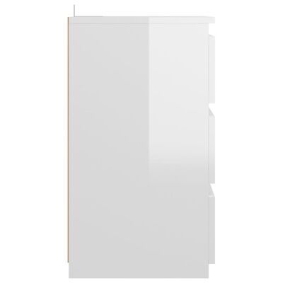 vidaXL natborde 2 stk. 40x35x62,5 cm spånplade hvid højglans