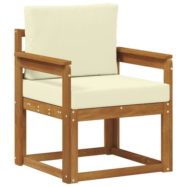 vidaXL Udend&oslash;rs sofa Soli Akacietr&aelig; og polyester Naturfarvet