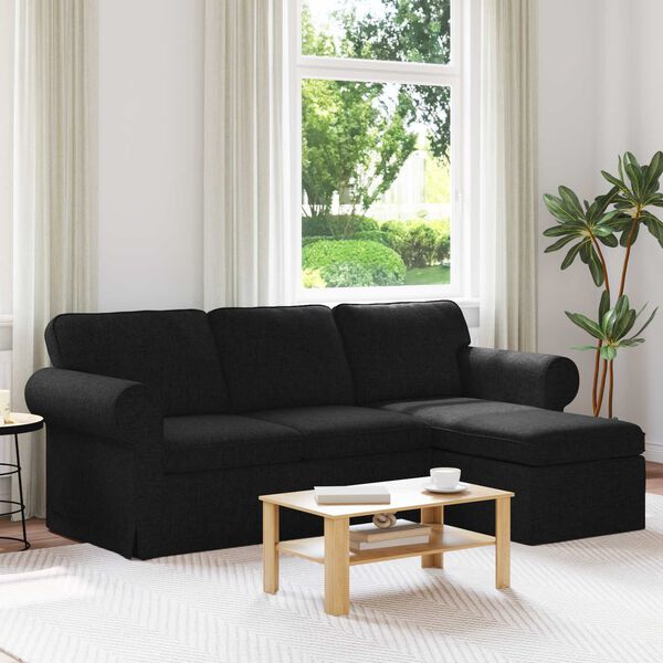 vidaXL Sofa Sort Samlede dimensioner: 215 x 138 x 80 cm (B x D x H)