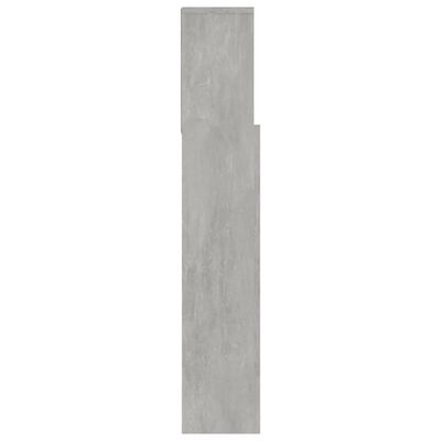 vidaXL sengegavl med opbevaring 180x19x103,5 cm betongrå