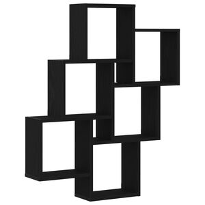 vidaXL V&aelig;ghylde med hylde Sort eg 78 x 15 x 93 cm Konstrueret tr&aelig;