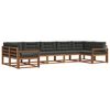vidaXL Udend&oslash;rs sofagruppe med pude 7 pcs Naturlig og Antracit